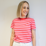 T-Shirt per l'allattamento a righe Rosa