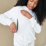 Sweatshirt Borstvoeding - Blauw Gebloemd