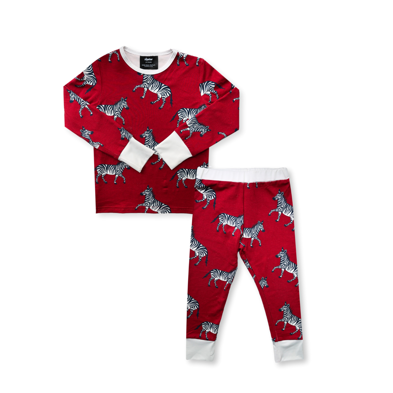 Ensemble de pyjamas pour enfants Burgundy Zebra