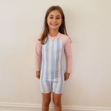 Swimster Stripes Manga Rosa