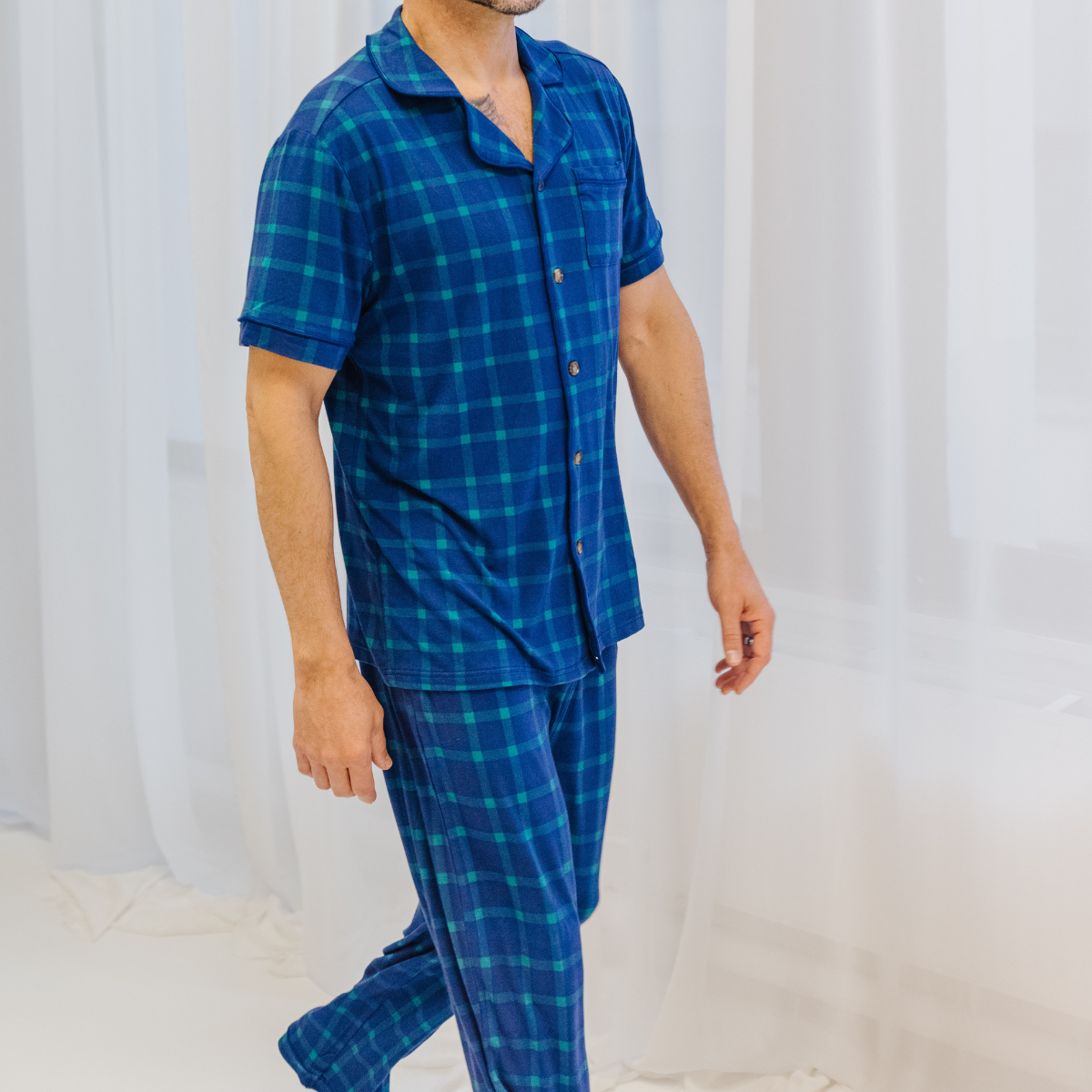 Herren-Schnurrbart-Bambus-Pyjama-Set