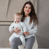 Felpa con cappuccio in bambù per l'allattamento - Grigio freddo