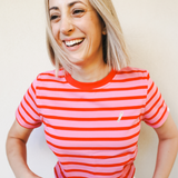 T-Shirt per l'allattamento a righe Rosa